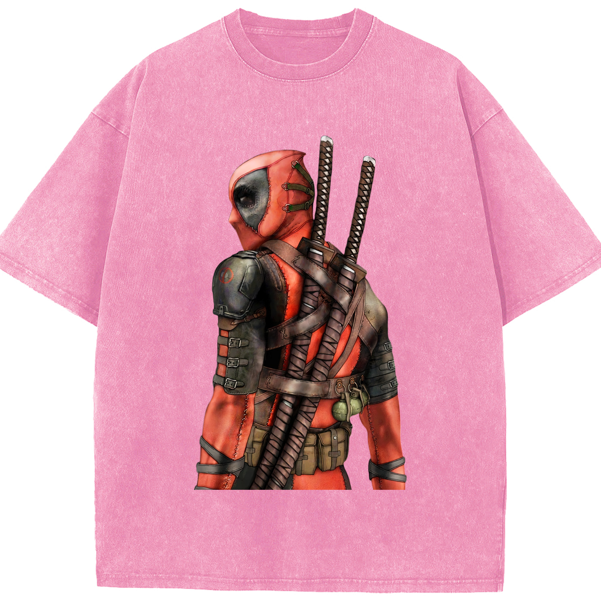 （画像用） Deadpool デッドプール 綿100% ヴィンテージ風 半袖Tシャツ（フロントプリント）